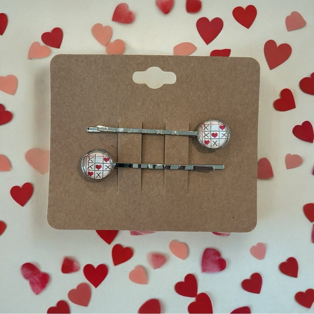 NEW Tic Tac Toe Love Design Bobby-pin Set